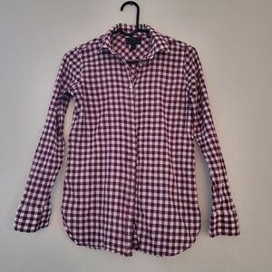 J Crew maroon plaid